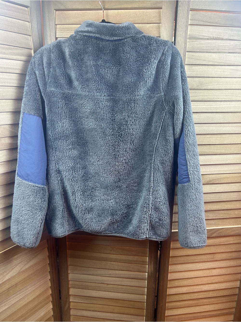 L.L.Bean Women’s Small Sherpa Fleece Jacket Gray Blue Full Zip Cozy Pullover - Picture 5 of 8